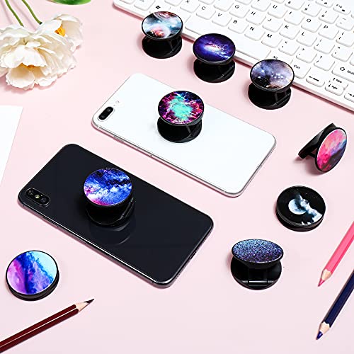 9 Pieces Cell Phone Grip Holder Collapsible Phone Holder Colorful Self-Adhesive Finger Ring Sublimation Phone Holders For Smartphone And Tablets (Nebula) #TOP6