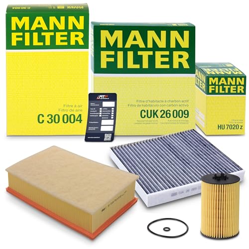 MANN-FILTER Inspektionspaket Filterset 1x MANN-FILTER Ölfilter, 1x MANN-FILTER Luftfilter, 1x MANN-FILTER Innenraumfilter (Aktivkohlefilter), 1x Serviceanhänger,