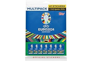 Topps Euro 2024 Sticker Album Official Collection: 40+ Stickers + Gold Signature Series