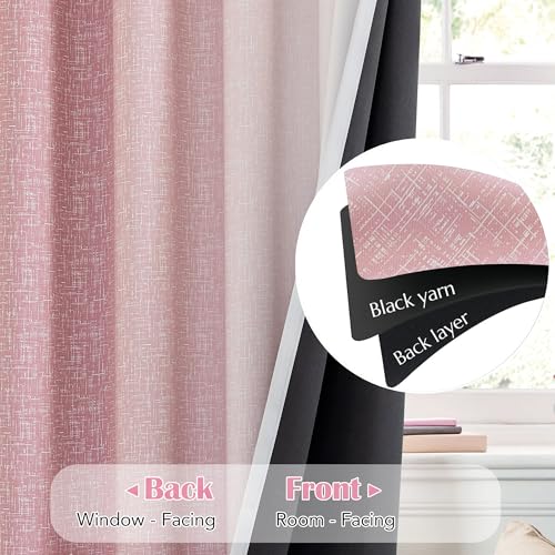 Geomoroccan Pink White Ombre 100% Blackout Curtains Bedroom 52x90 2 Panels by Geomoroccan - Used condition - Image 6