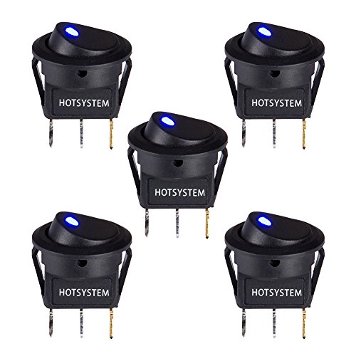 Interruptor HOTSYSTEM 12V 20A con piloto LED, redondo, para coches