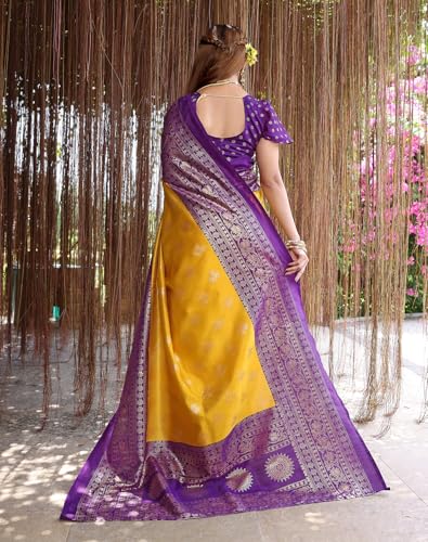 Image of Yashika Women's Banarasi Kanjivaram Art Silk Saree|Sarees for Women Ethnic Wear