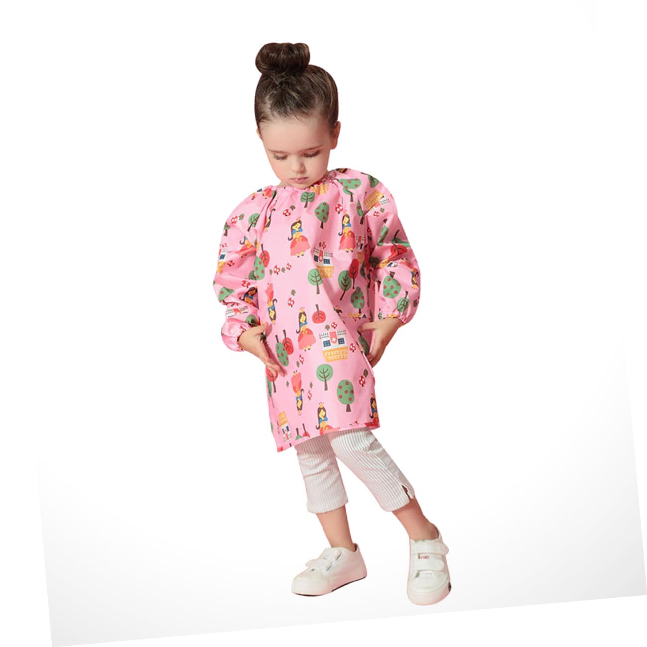 Tablier de Peinture Taille S Imperméable pour Garçon et Filles en Polyester Rose Réutilisable Confortable et Protecteur pour Dessin et Peinture