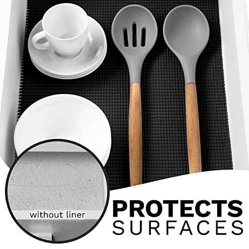 Zulay (12 Inch X 20 Ft) Drawer & Shelf Liner - Non Adhesive Drawer Liner - Protective Shelf Liner Non Slip For Cabinets, Storage, Kitchen, And Tables (Black) #TOP2