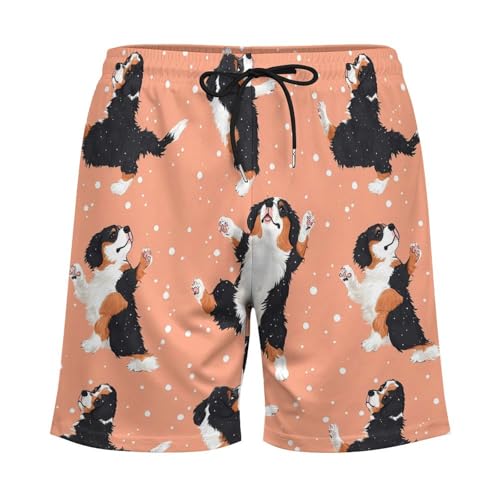 Bernese Mountain Dog Men's Swim Trunks Quick Dry Bathing Suit Board Shorts with Compression Liner4