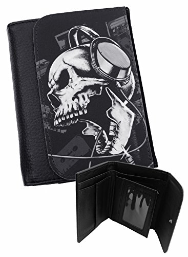 Preisvergleich Produktbild Kopfhörer Totenkopf echtem Darkside Alternative Herren Geldbörse