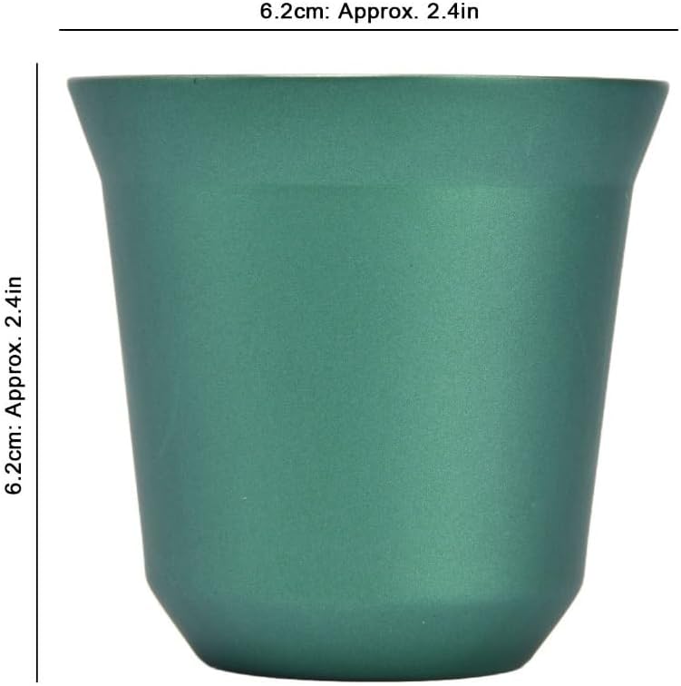 80ml Capacity 304 Stainless Steel Double Wall Coffee Mug Insulated Heat Resist Travel Cup for Outdoor Camping Picnic(Green)