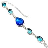 Kashish London Blue Topaz Quartz Handmade Bracelet 7-9