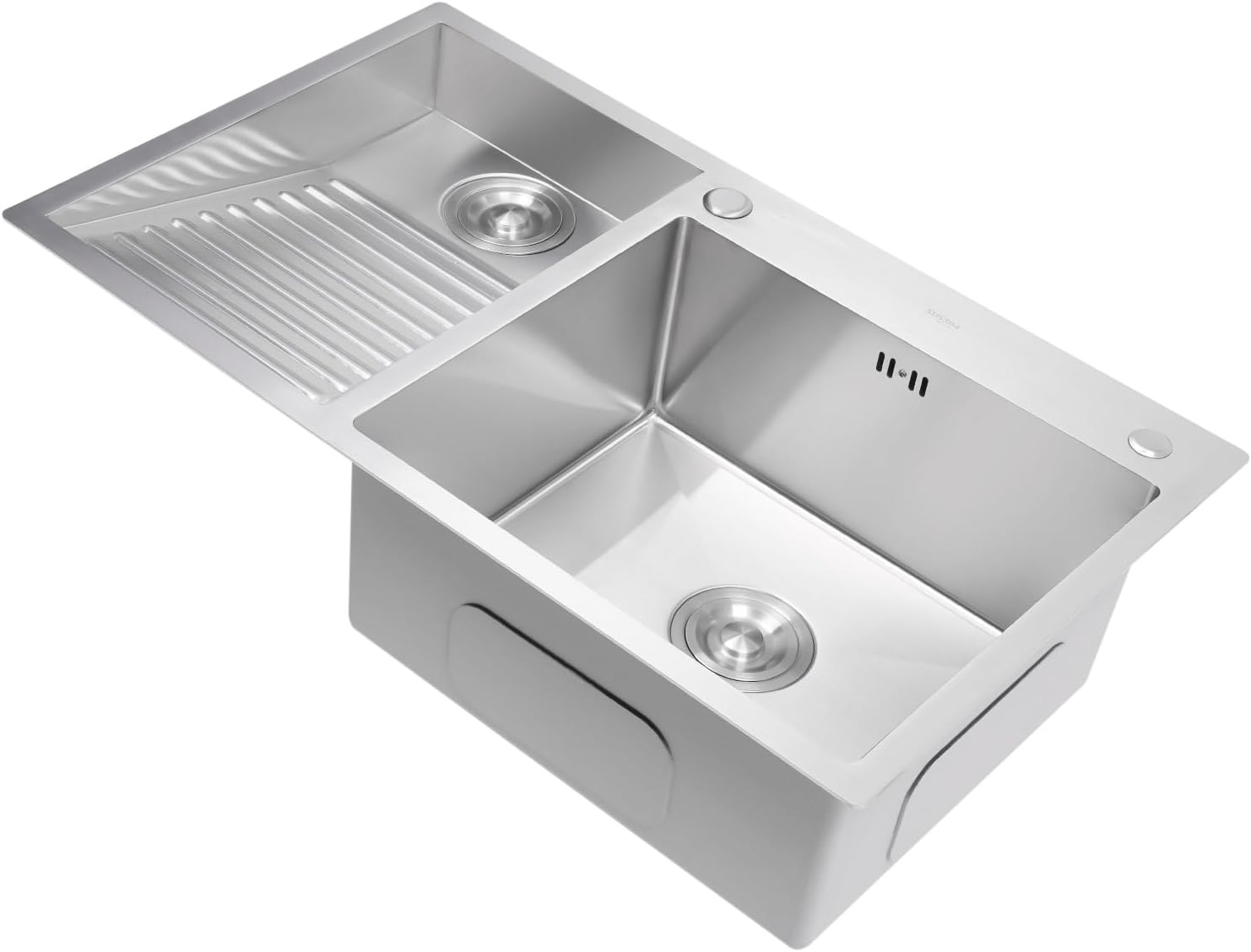Laundry Utility Sink with Washboard, 31.5 * 18.9in Stainless Steel Kitchen Sink Top Mount&Under Mount Household Pool Balcony Room Wash Basin Laundry Pool for Bathrooms Garages Basements