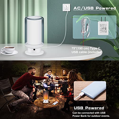 Hongut Led Table Lamp With Color Changing, Dimmable Bedside Lamps With Remote, Usb Charging Bedroom Lamps For Nightstand Kids Living Room, White #TOP4