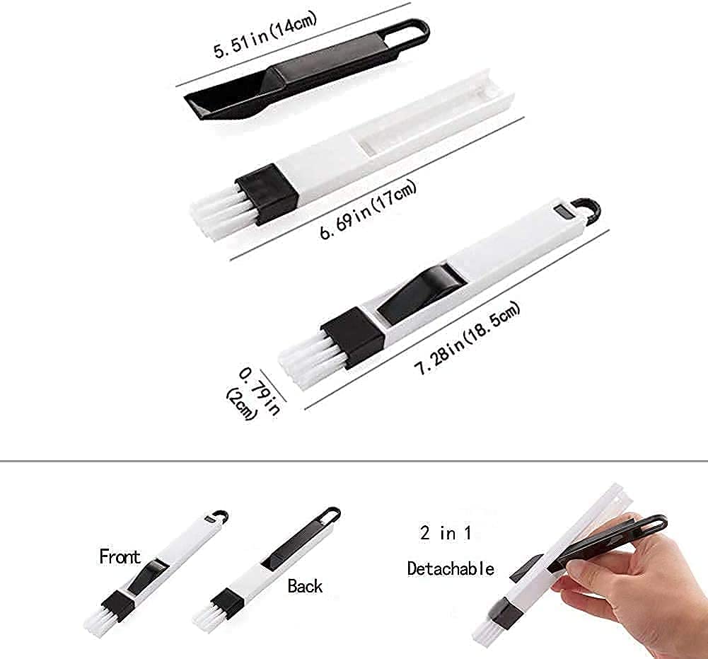 WEHXZP Combo of Window Groove Frame Cleaning Brush and Window Slot Keyboard Dust Cleaning Brush with Mini Dustpan (Multicolor) 3