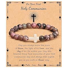 First Holy Communion Gifts-Pink Black Rhodonite