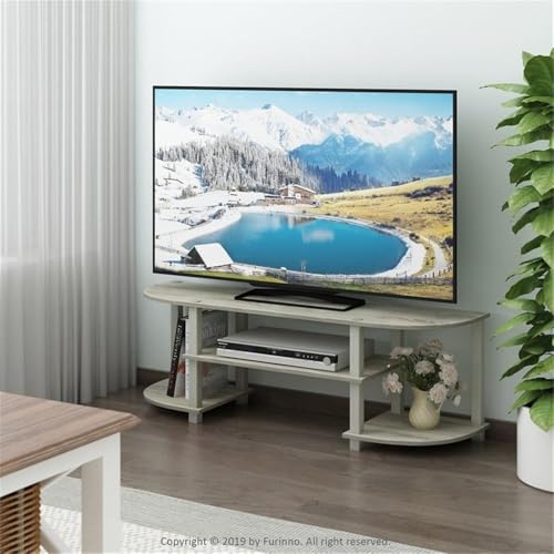 Furinno Turn-S-Tube Wide TV Entertainment Center, Sonoma Oak/White, 47. 25x13. 4x15. 9 by Furinno - Image 2