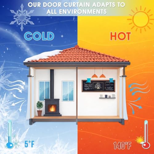 Image of Ribbed Blue PVC Strip Curtain 36 inch Width x 84.2 inch Height - Walk-in Cooler and Freezer Door Strips Plastic Vinyl Warehouse Flap Doors for Temperature Management Anti-Scratch Door Curtain AP1474