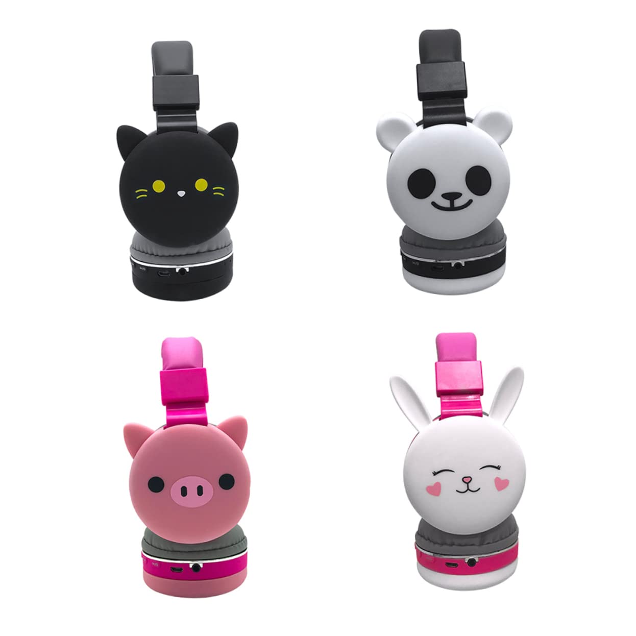 Lurrose Cuffie Wireless da Testa Motivo Maialino, Auricolari per Ragazza, Design Ergonomico in Abs e Spugna, per Giochi e Cosplay