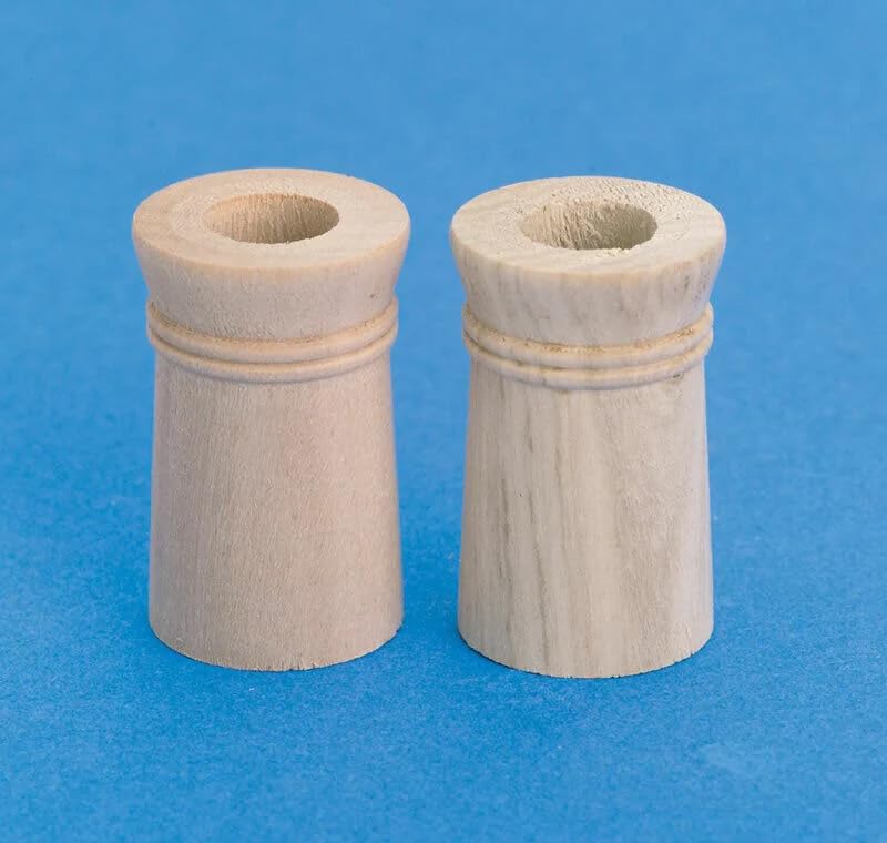 Yorkhire Miniatures Wooden Chimney Pots, DIY Dollhouse Miniature Fixtures and Fittings, Natural Wood, 12 Scale