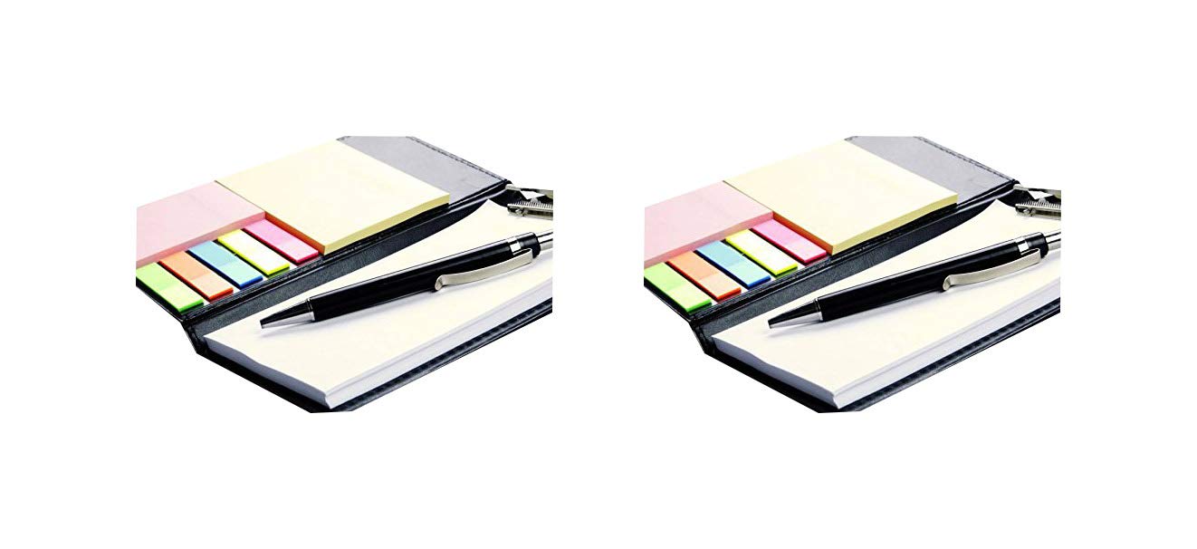 COI Note Pad/Memo Book with Sticky Notes & Clip Holder with Pen for Gifting - Set of 2