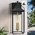 Lawyettle ????????-???????????????? Outdoor Wall Lights Fixtures, Large Size Dusk to Dawn Waterproof Exterior Lanterns, Modern Porch Sconce Wall Mounted with Glass, Black Outside Lights for House Patio Front Door