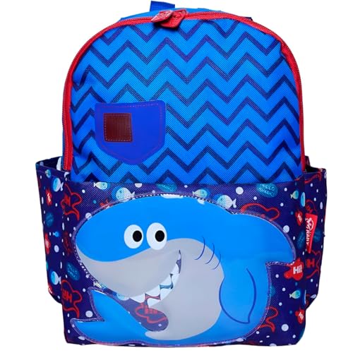 Mochila Infantil De Costas Animais Bichinhos Escolar Para Escola Viagem Creche Menino Menina Masculino Feminino Desenho Tubarão Dinossauro Cachorro Panda Joaninha (Tubarão)
