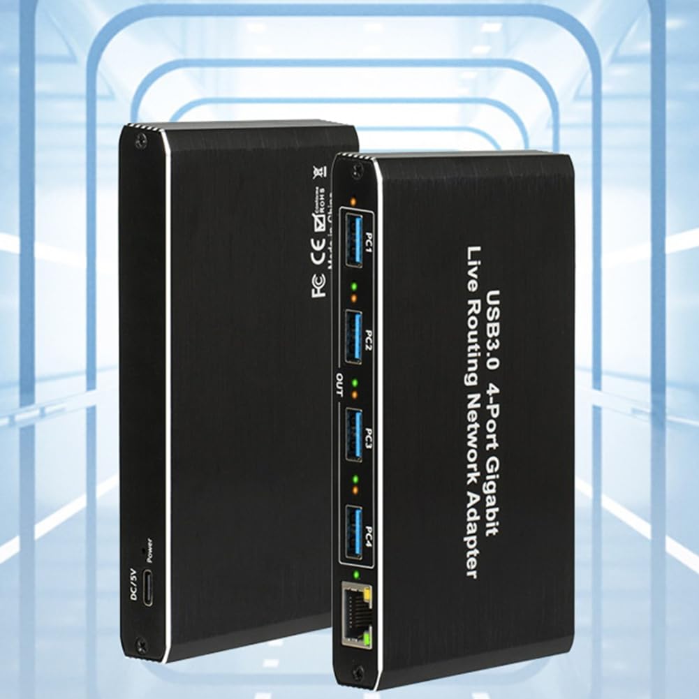 Adaptateur Réseau Gigabit USB 3.0 Plug and Play, sans Pilote, 4 Ports Gigabit RJ45, pour Ordinateurs et Équipements de Diffusion en Direct.