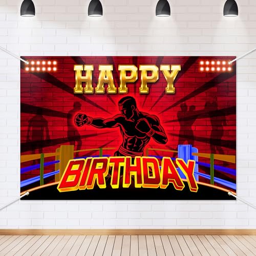 Toile de fond Happy Birthday boxe decoration anniversaire BECKTEN