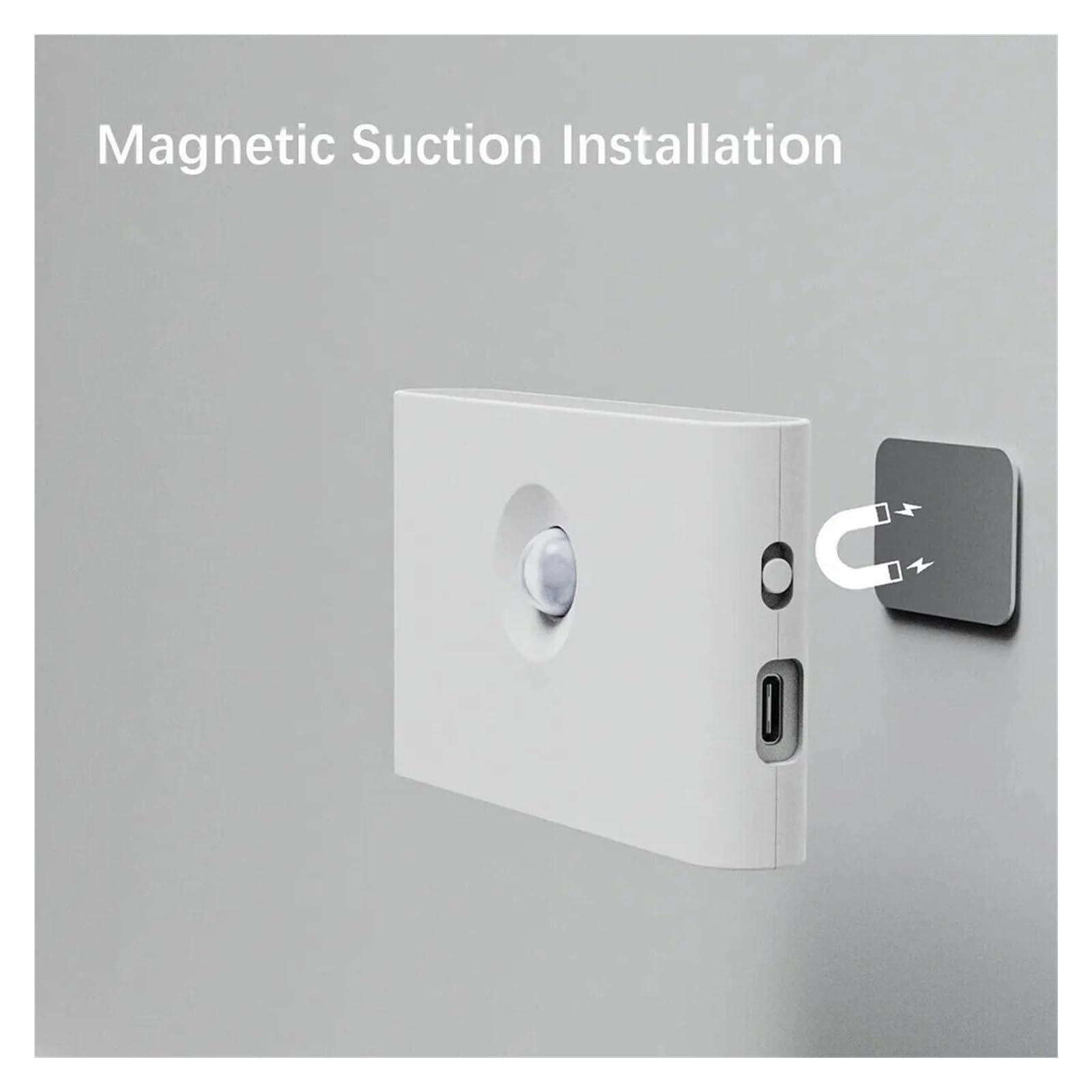 Luce Notturna A LED Con Sensore Di Movimento, Magnetica, Wireless, 2700k, Ricarica Tipo C, ABS, 300amh, Luci Da Parete Intelligenti For Camera Letto(A)
