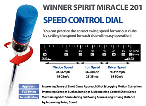 Winner Spirit Miracle 201 Patented Golf Swing Training Aid Adjustable Speed Controller For Each Club Speed Power Up Increase Distance Warmup Warm Up Practice Stick Rhythm Tempo Strength Trainer #TOP1