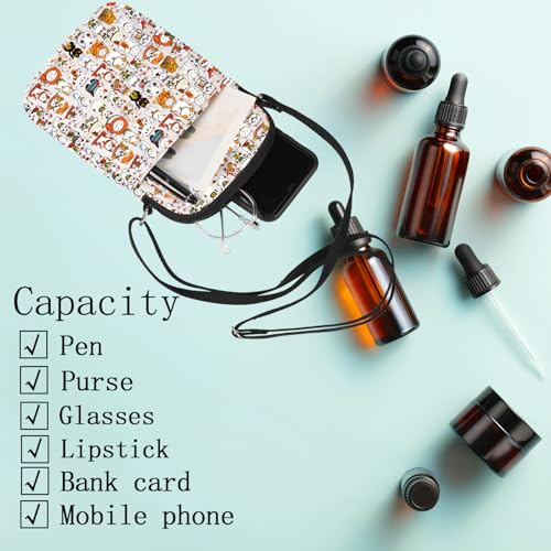 LEVLO Maneki Neko Crossbody Bag Kawaii Cat Lover Gift Lucky CatShoulder Bag Lucky Cat Merchandise 5