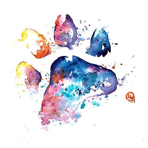 Amazon.com: Rainbow Bridge Paw Print Wall Art By Whitehouse Art | Dog Decor, Dog Mom Gifts, Dog Birthday, Pet Memorial Gift, Dog Memorial Gifts | Artwork Print Of Paw Print Original Watercolor