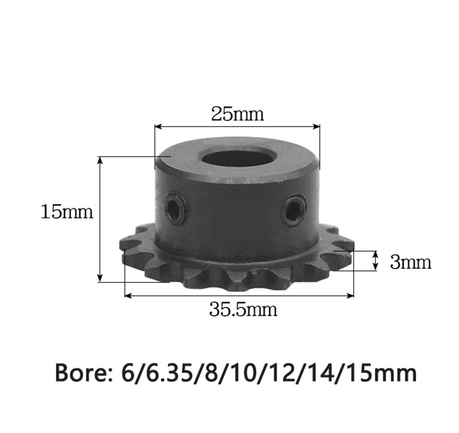 Bevel Gear Pinion Hardware Mechanical 1pcs 16T 04C Chain Gear Steel 16 Teeth Industrial Transmission Drive Sprocket Wheel Bore Size 6 6.35 8 10 12 14 15mm(6.35mm)