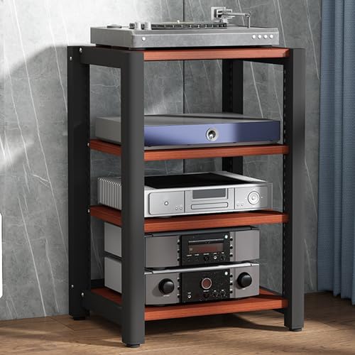 Inteligentny dom, 5-poziomowa szafka na sprzęt audiowizualny - otwarta szafka stereo do przechowywania sprzętu audio-wideo, konsoli do gier i półek na