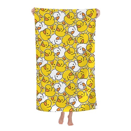 Ngzhyad Cute Rubber Duck Beach Towel Large Microfiber Sand Free