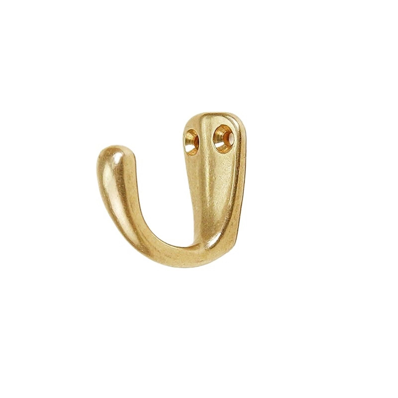 Mohuied Gold Brass Robe Hooks 1Pc Brass Hooks Coat Hat Wall Hanging Bath Stands Clothes Hangers Scarf Towel Keys Antique Bronze/Golden 3.5Cm*2Cm Organizer For Hanging Coat Robe Keys Clothes Bags(Gold)