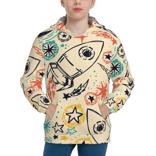 Rockets Kid Hoodies Boys Sweatshirts Girls Pullover with Pocket