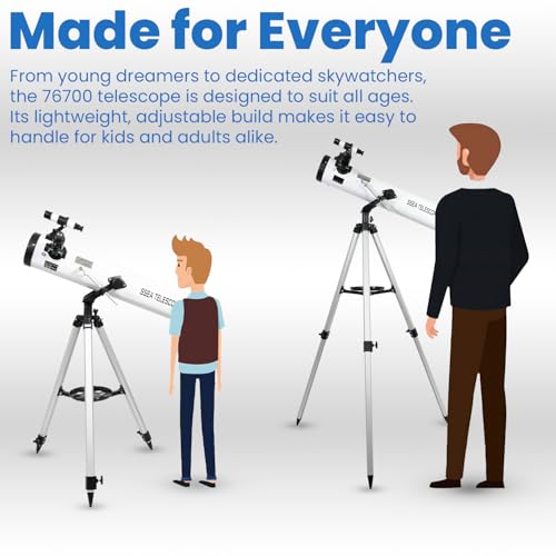 Image of Mod 70076 Reflector Astronomical Telescope- HD Precise Optics -(with Full Size Stand-for) All -Multi Power Enhance Optics Aperture Modal 70076 mm with Bag