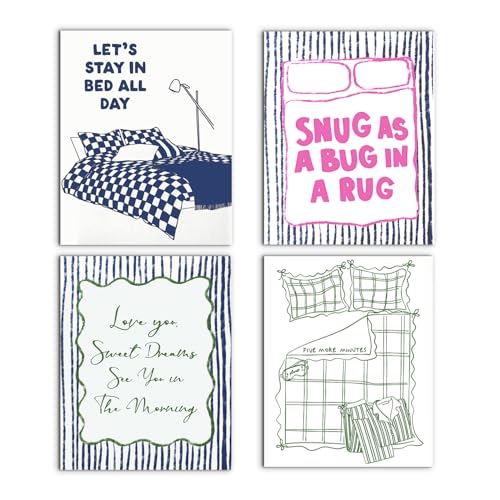 WUCHJ Bedroom Wall Art Decor Set of 4