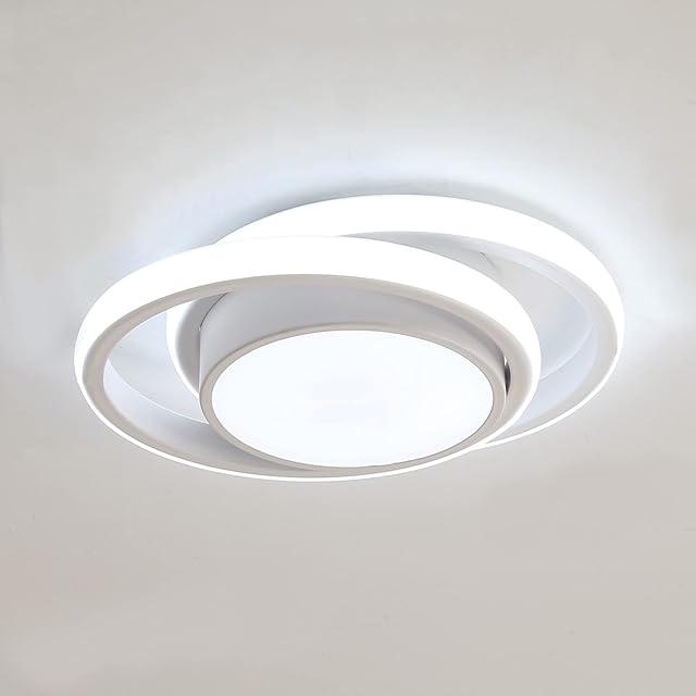 Comely LED Ceiling Lights, 32W 2500lm Lighting Fixture, Dia 28cm Round Modern Design Ceiling Lighting for Hallway Balcony Bedroom Corridor, Cold White 6000K