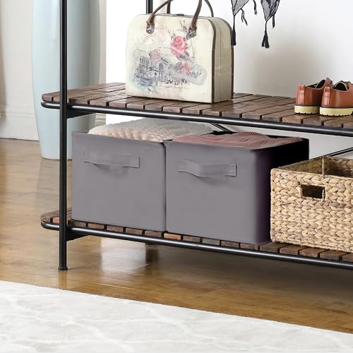 Panier de rangement pliable à cadre métallique stable pour étagères x4 - 7