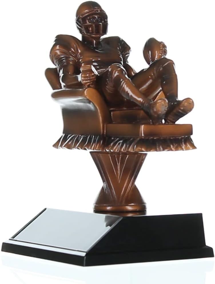 Decade AwardsPersonalized Fantasy Football Armchair Quarterback Trophy, 6.5 Inch Tall - Engraved FFL Award - Customize Now (6.5 Inch)