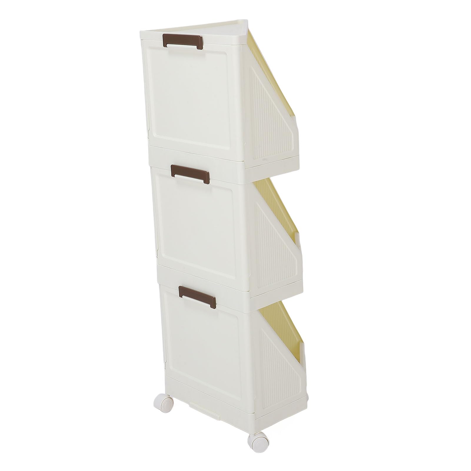 Estantería de esquina para almacenamiento, estantería de esquina con 4 ruedas móviles para espacios pequeños, baños, cocinas, salas de estar, oficinas en casa (3 Tier)