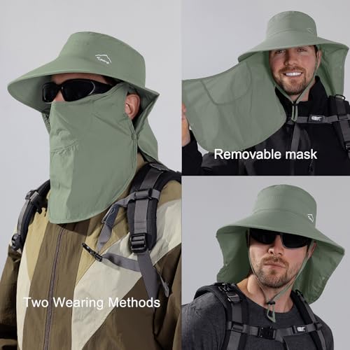 Image of Sun Hat for Men Women with Neck Flap,UPF 50+ UV Protection Fishing Hat