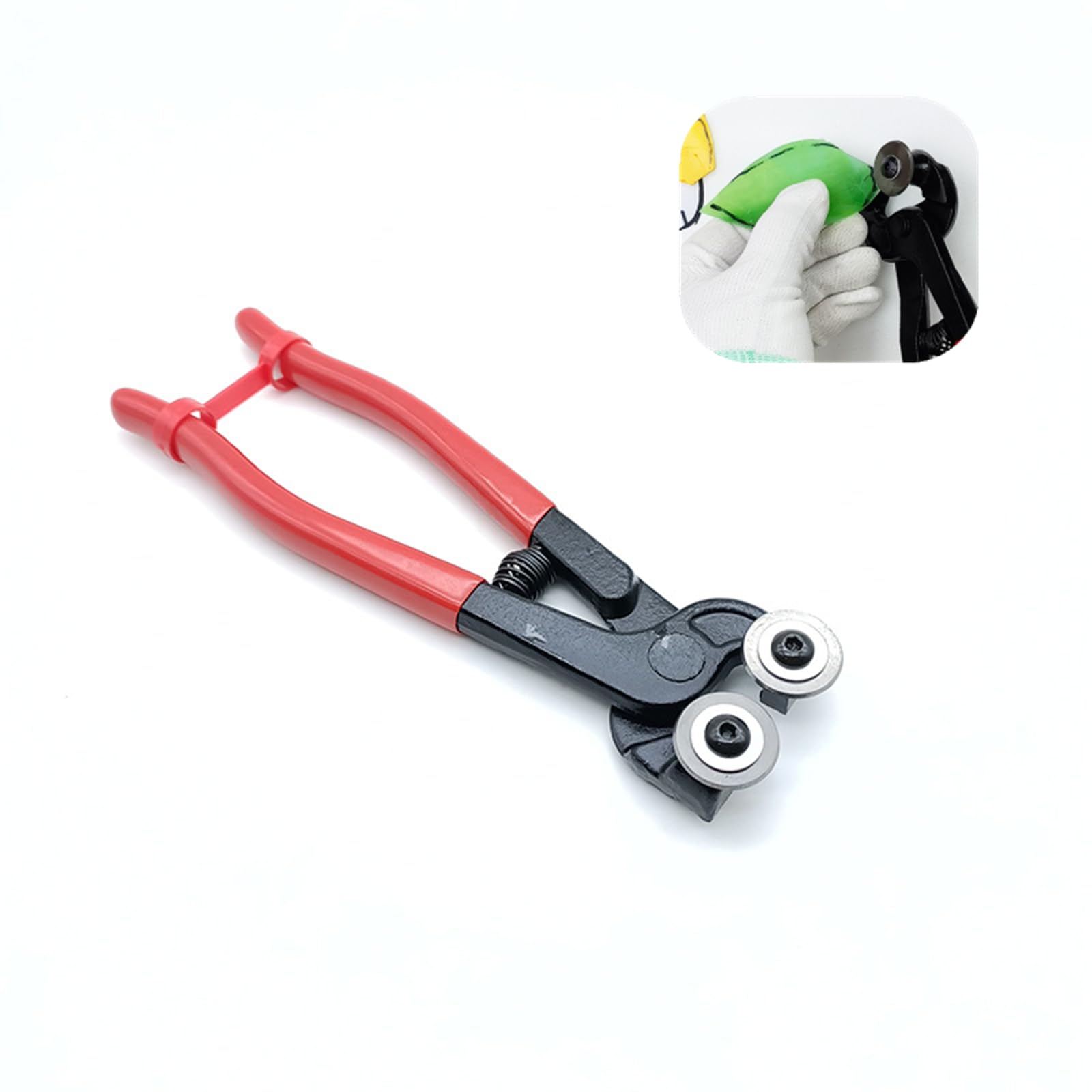 Heavy Duty Wheeled Glass Mosaic Nipper & Hd Ceramic Tile Nipper, Tile Cutter Pliers Soft-grip Handle - Shapping Plier, Nipper Cutting Tools, Stone, Metal, 8 Inch