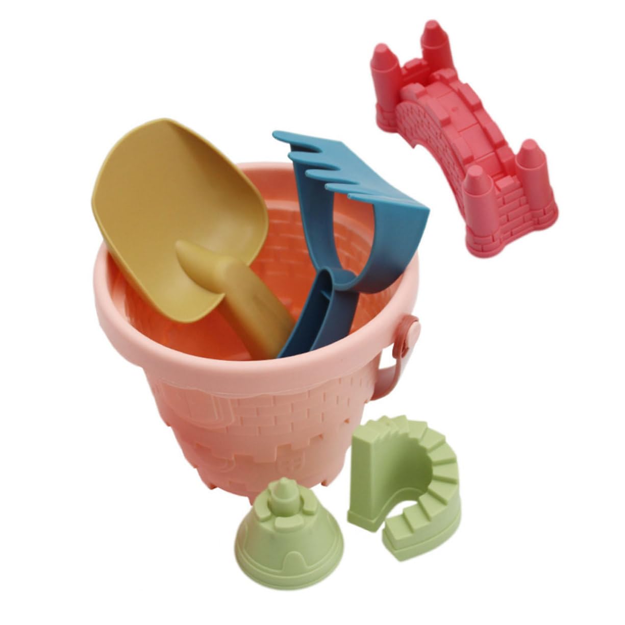 POPETPOP 3 Juegos Juguetes de Playa para Pala Rastrillo y Cubo Seguro y para Arena Piscina y Jardín para Diversión al Aire Verano Color Aleatorio