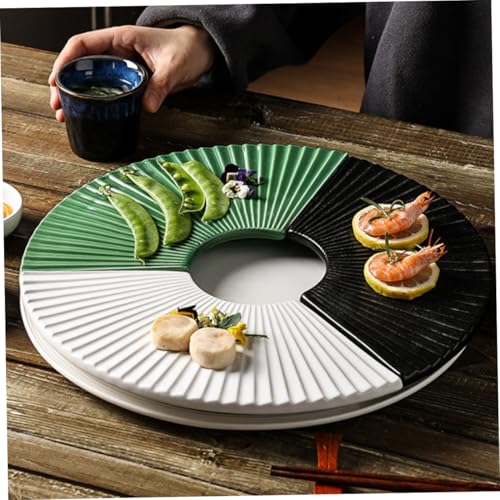 Plato Japonés de Cerámica en Forma de Abanico para Sushi miniatura 3