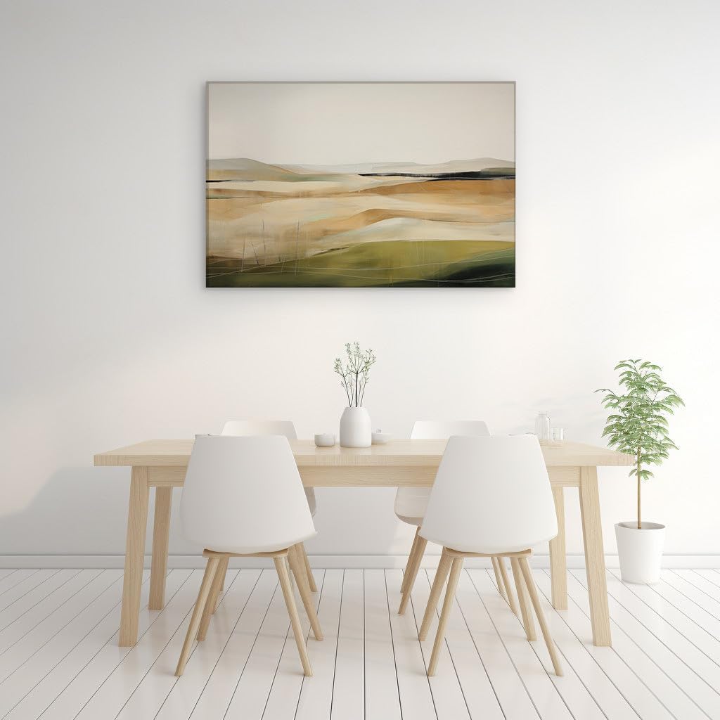 Canvas for Living Room. Embracing Tranquility in a Digital Expanse � Exploring Abstract Landscapes of Color and Line, 27 x 18 inch Canvas Wall Art - Contemporary Masterpieces - Modern Home Decor