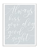 The Stupell Home Décor Collection Always Kiss Your Dog Goodnight Blue Framed Giclee Texturized Art