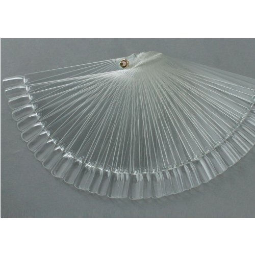 SODIAL(TM) 50 Pcs Fan-shaped False Fake Nail Art Tips Sticks Polish Gel Salon Display Chart Practice Tool