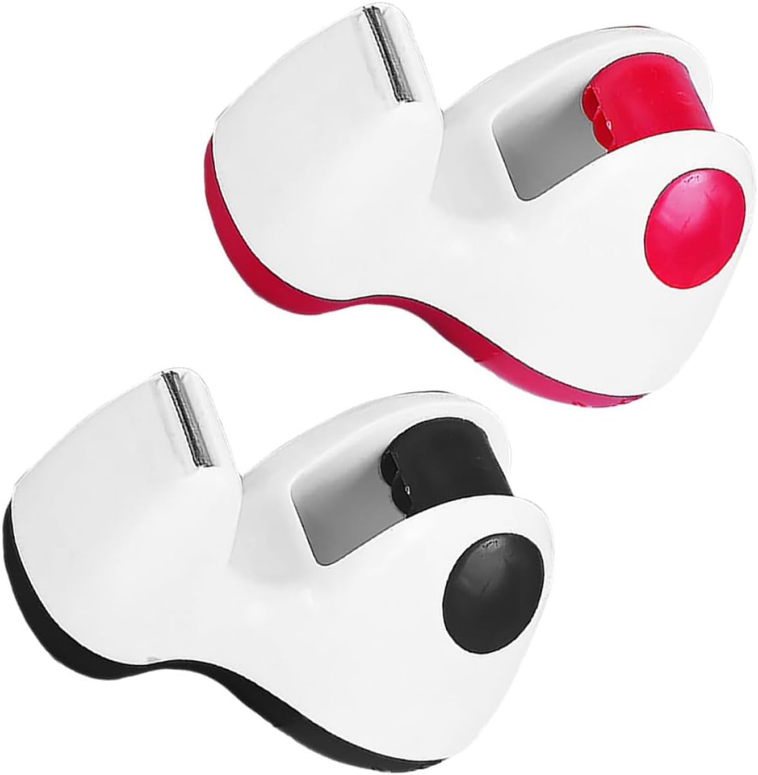 COHEALI 2pcs Mini Tape Dispenser with Cutter, Portable Desktop Tape Holder for Office and Home, Cute Small Design in Black and Red, Includes Refillable Core for Craft and Packaging Use