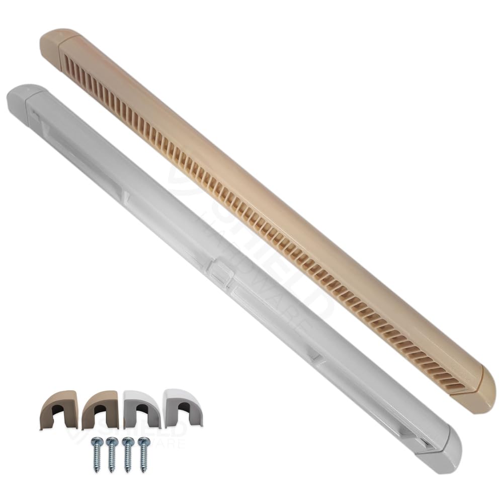 Window Trickle Vents - Reduces Condensation, Damp & Steam - Complete Replacement Kit for uPVC, Wood & Aluminium Cream - White 525mm