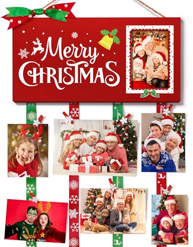 Asoulin Christmas Card Holder Wall Hanging Christmas Card Display Merry